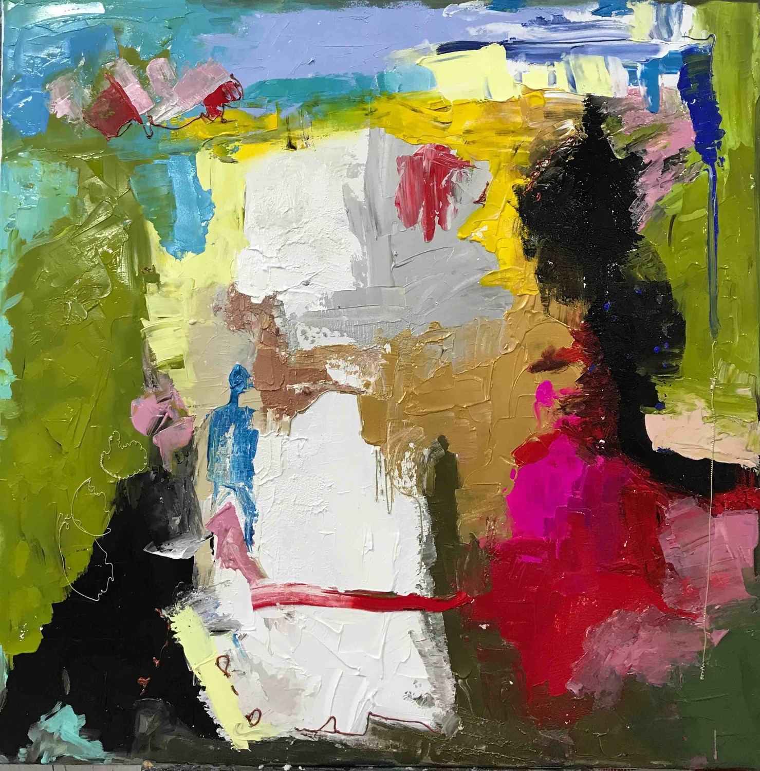Large le miroir techniques mixtes couteau 2017 100x 100 cm 2000 s rie empreinte